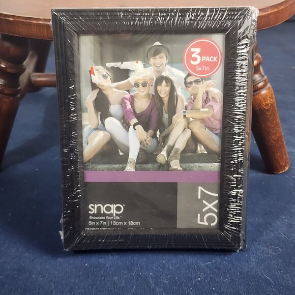 Pinnit Black Trim Snap Showcase Your Life 3pk 5"x7" Glass Cover Picture Frames - Picture 13 of 16